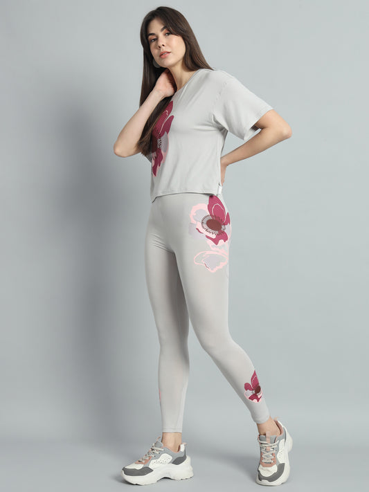 Cloud Grey Poppy Leggings Set