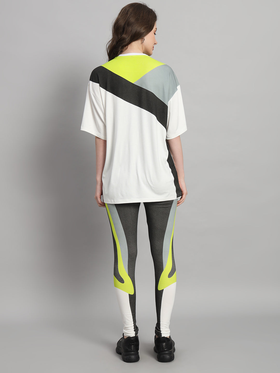 Lime Colourblock Leggings Set