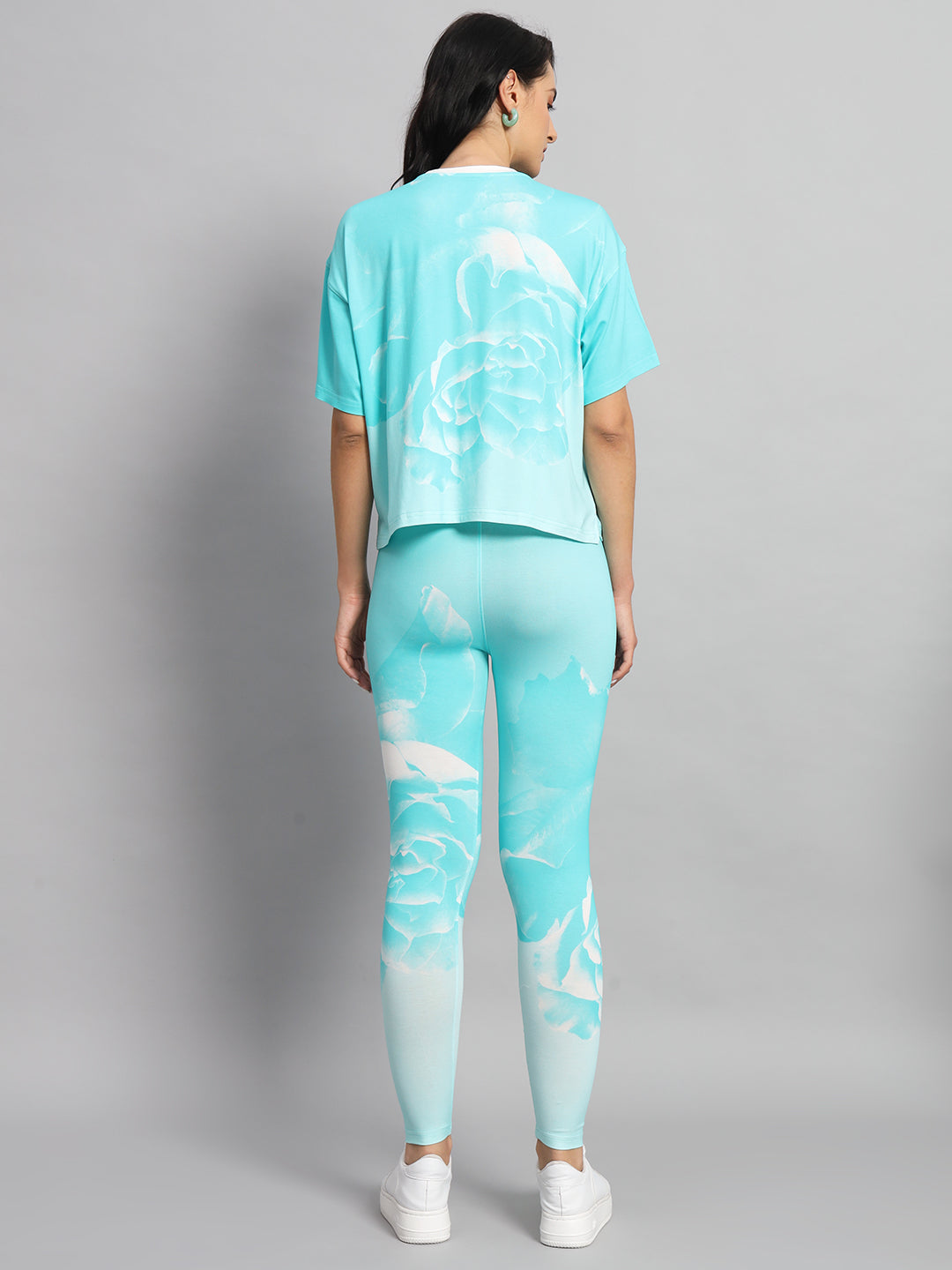 Turquoise rose leggings set
