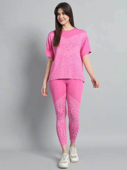 Candy Pink Puff Leggings Set