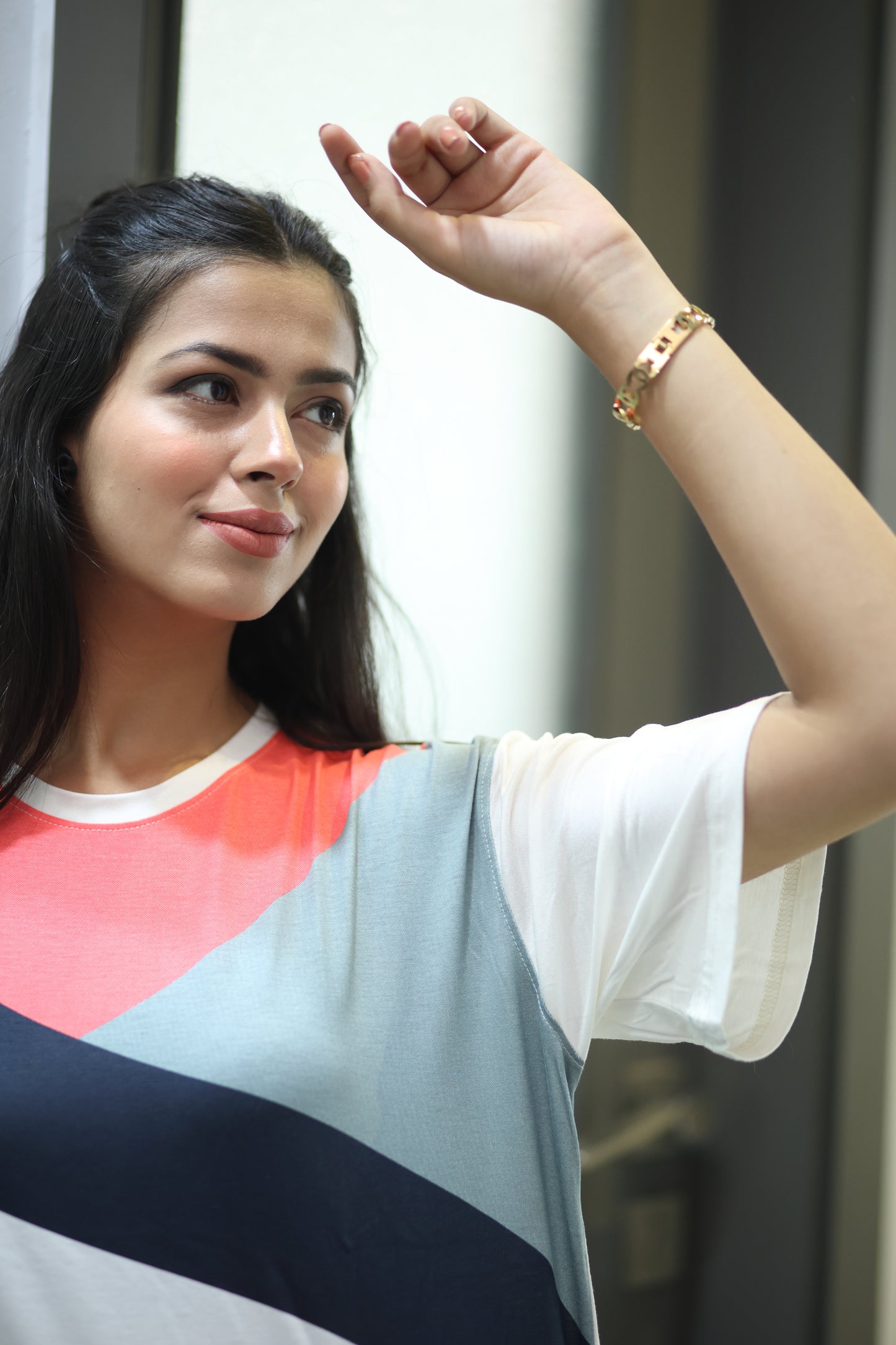 Salmon Colourblock Leggings Set