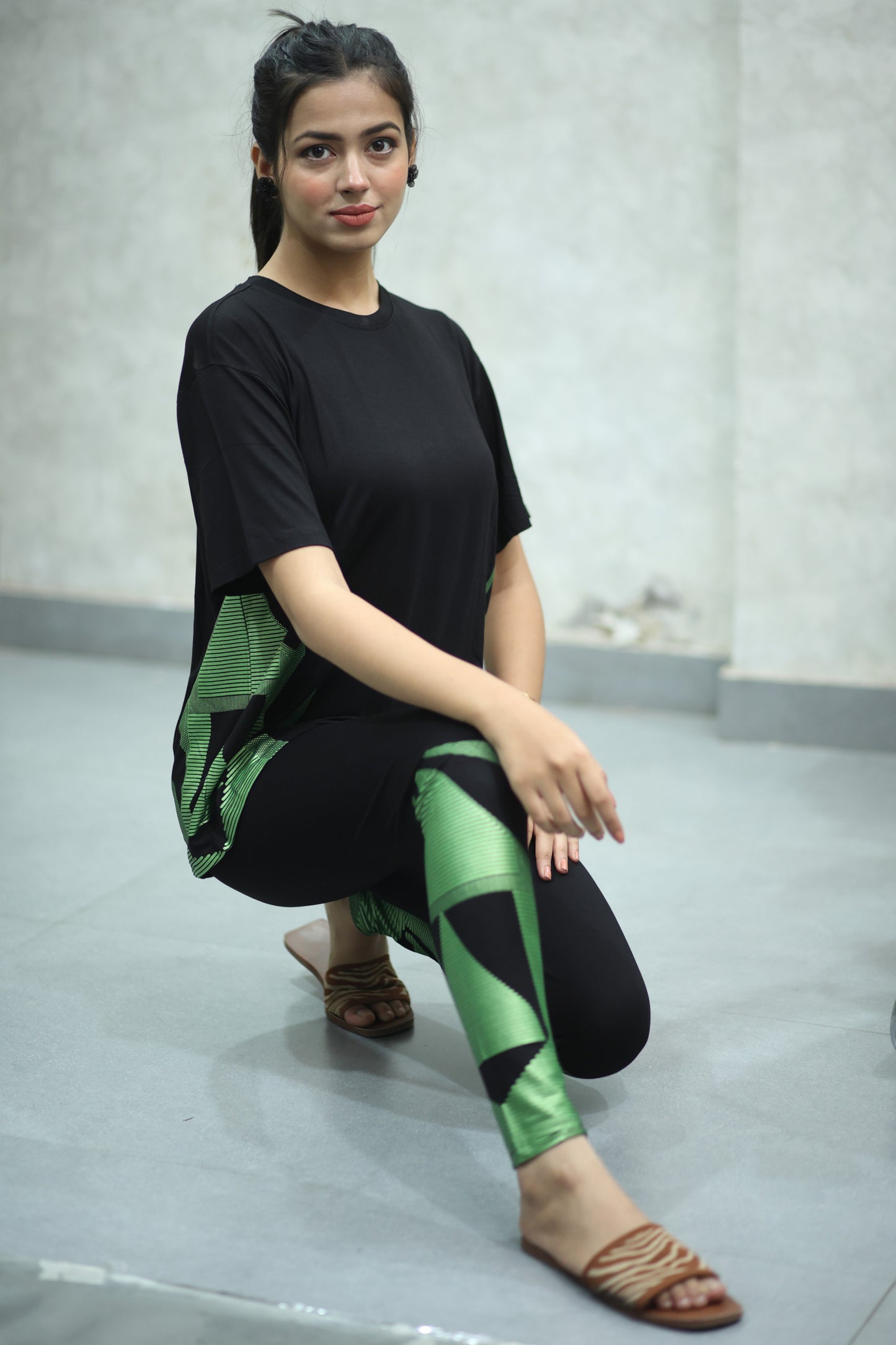 Black Goddess Sparkle Leggings Set