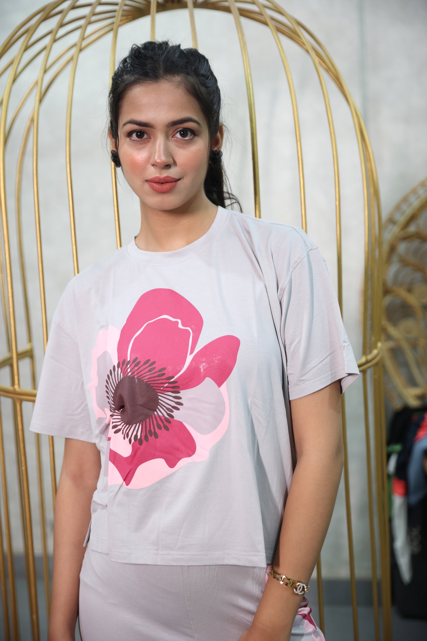 Cloud Grey Poppy Leggings Set