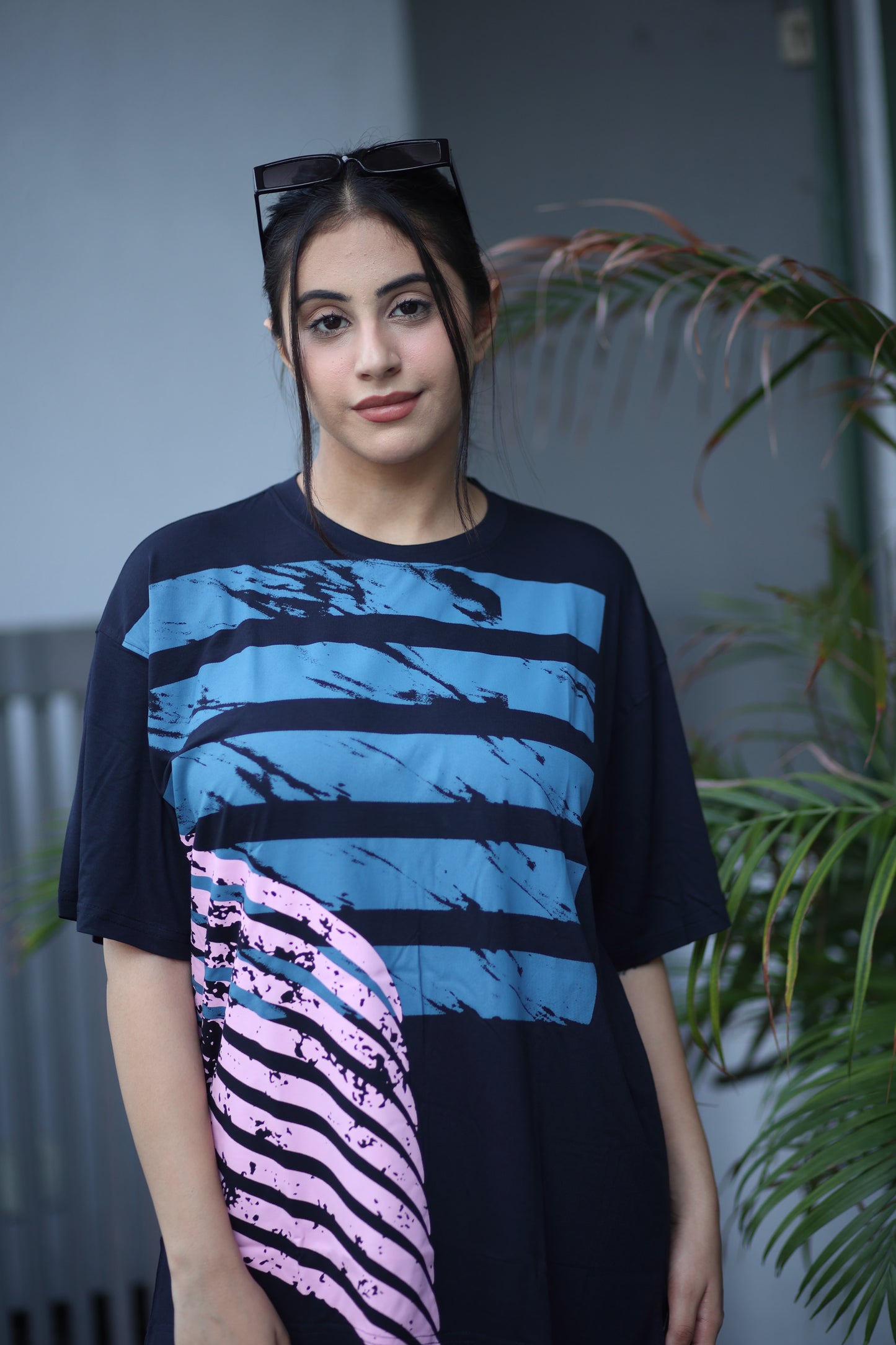 Dark Navy Streak Print Leggings Set