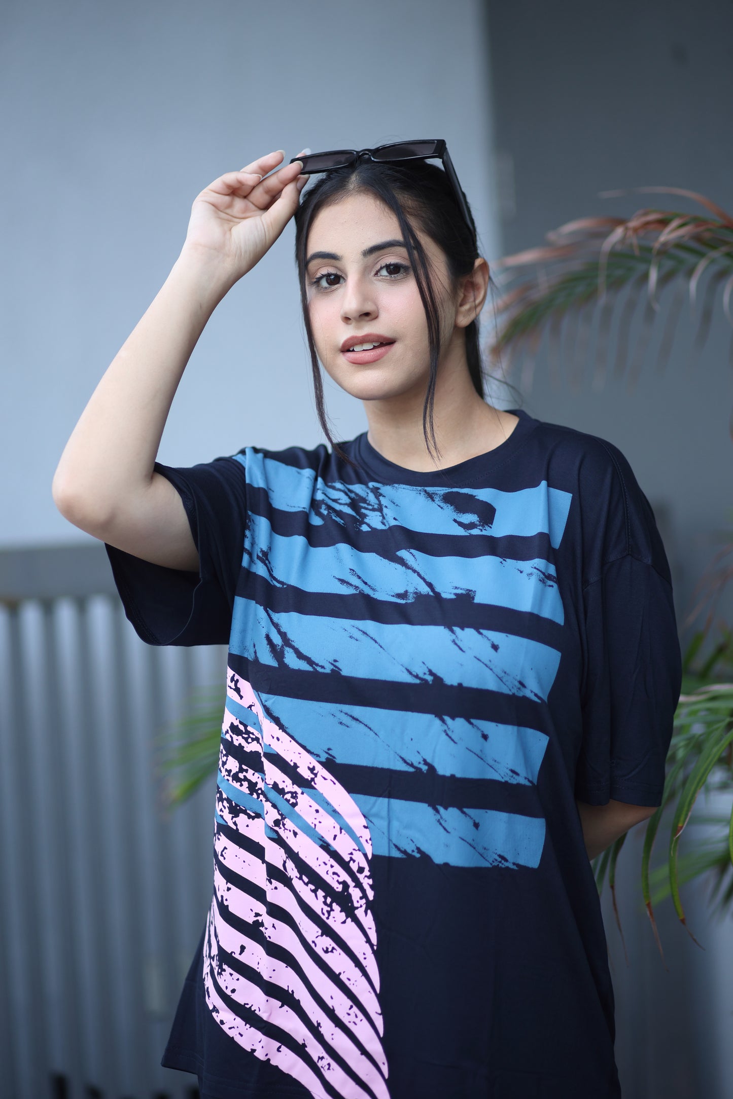 Dark Navy Streak Print Leggings Set